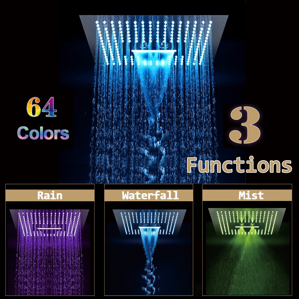 Inch Luxurious High End Square Rain Shower System With Remote