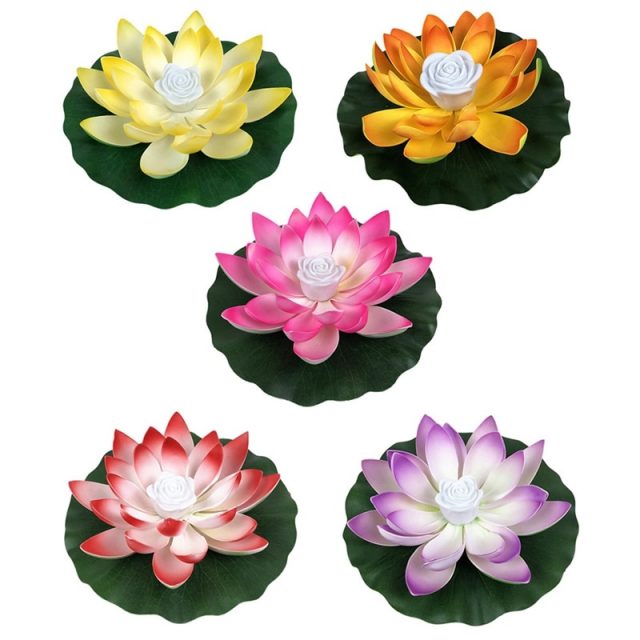 Floating Lotus LED Lamps For Garden Pond & Fountain Decoration ...