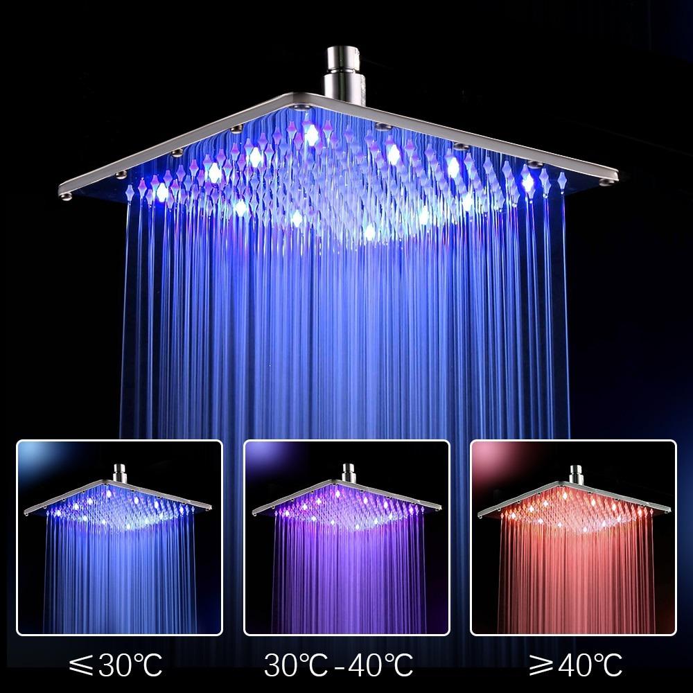 12 Inch Color Changing LED Bathroom Shower Head - Decoratormall