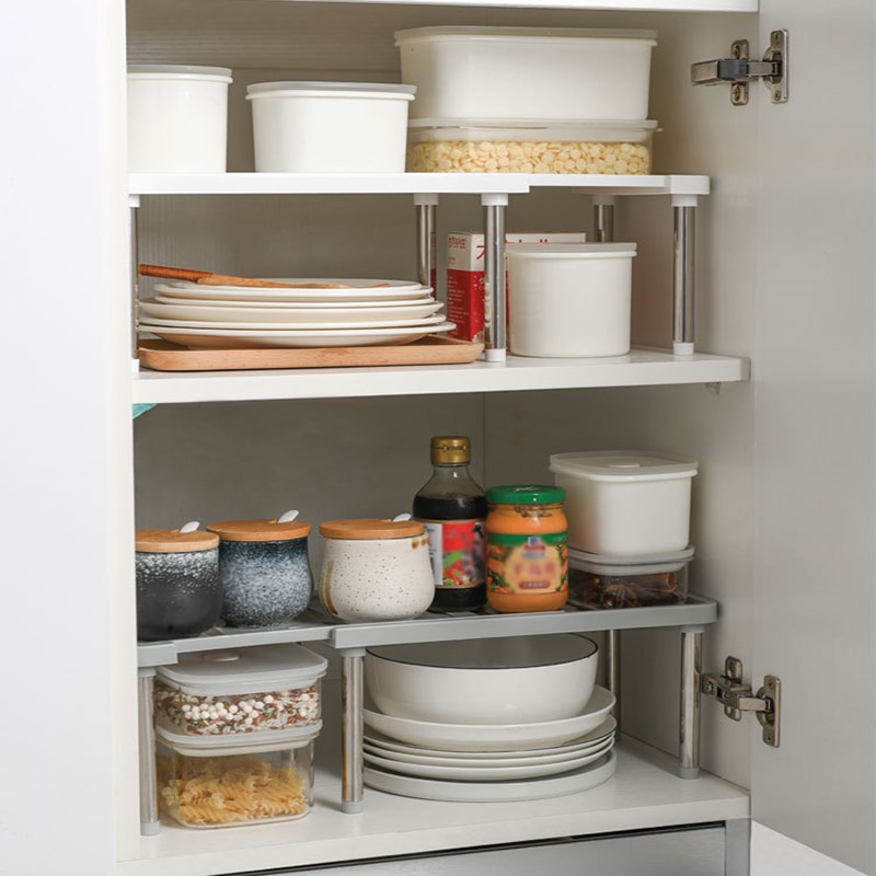 Kitchen Closet Organizer Retractable Space Saving Storage Shelf ...
